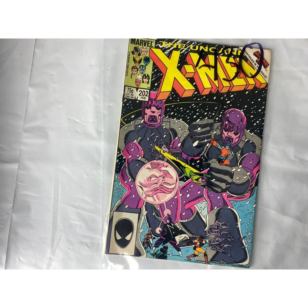 X Men Comic Book Issue 202 Marvel Comics February 1986 Sentinel Cover‎